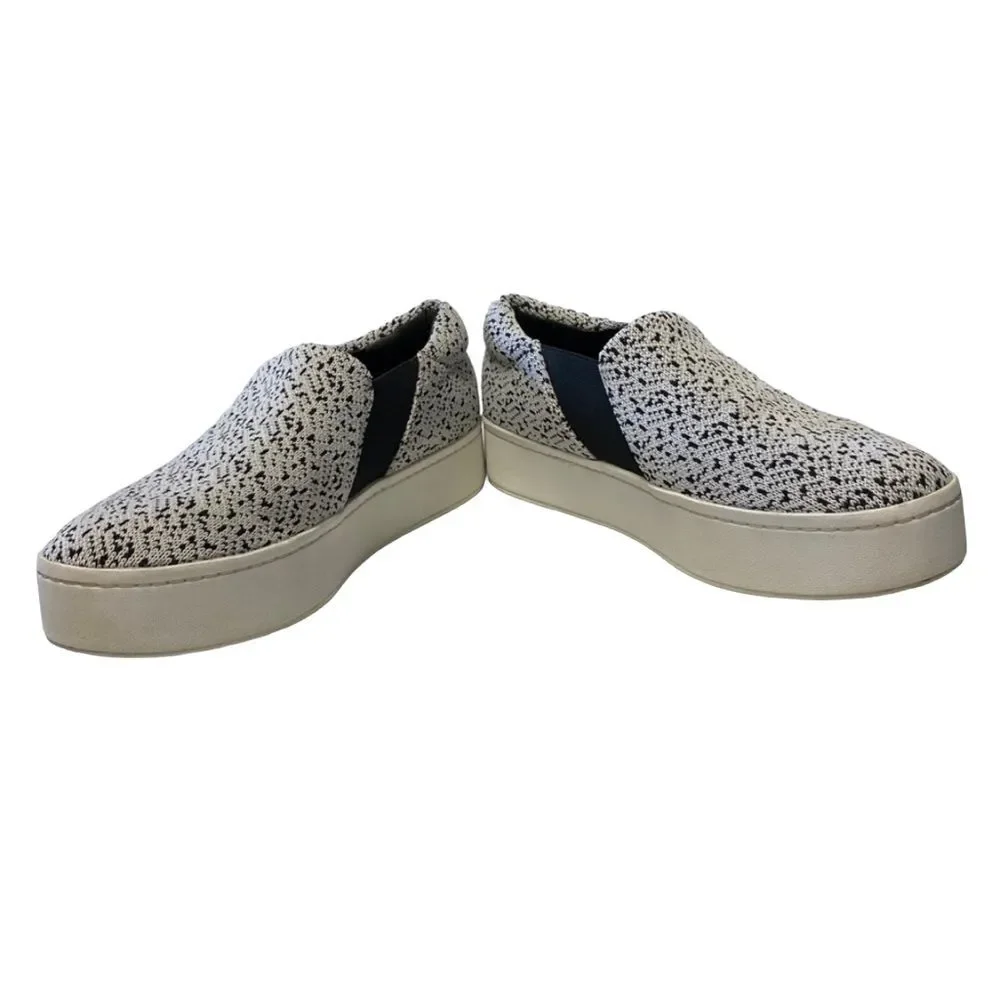 VINCE Warren Platform Slip-On Sneakers black white Size 8.5
